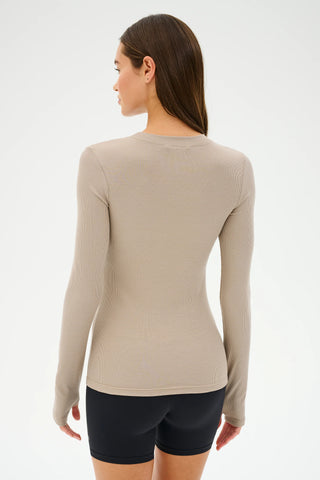 Splits59 Louise Rib Long Sleeve - Latte