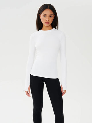 Splits59 Louise Rib Long Sleeve - White