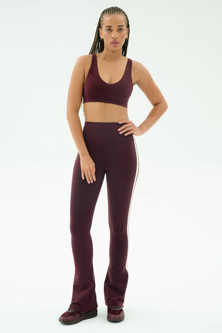 Splits59 Raquel High Waist Supplex Flare - Dark Cherry/Creme