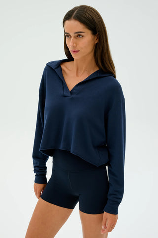Splits59 Joan Fleece Polo Sweatshirt - Indigo