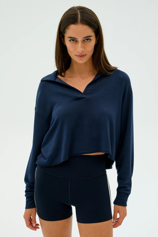 Splits59 Joan Fleece Polo Sweatshirt - Indigo