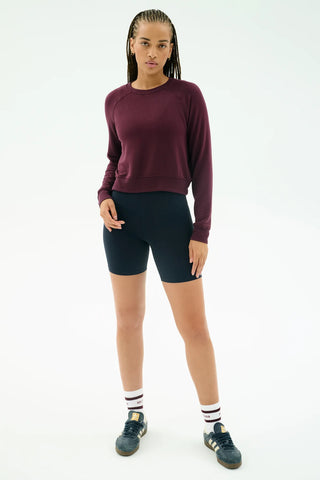 Splits59 Brooks Fleece Long Sleeve Sweatshirt - Dark Cherry