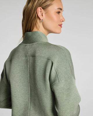 Spanx AirEssentials Shawl Collar Half Zip - Sage Brush Heather