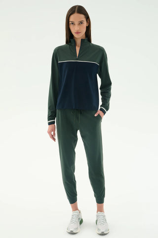 Splits59 Airweight Jogger 7/8 With Piping - Military/White