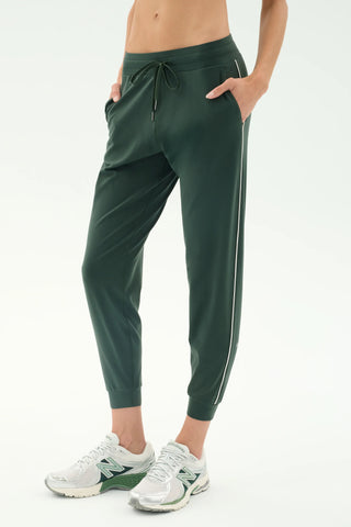 Splits59 Airweight Jogger 7/8 With Piping - Military/White