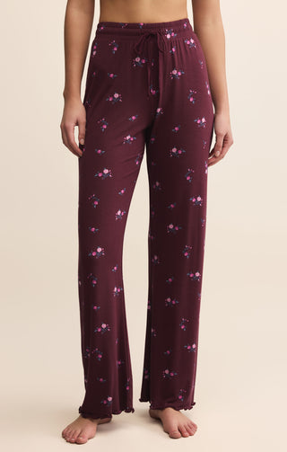 Z Supply At Ease Ditsy Pant - Merlot