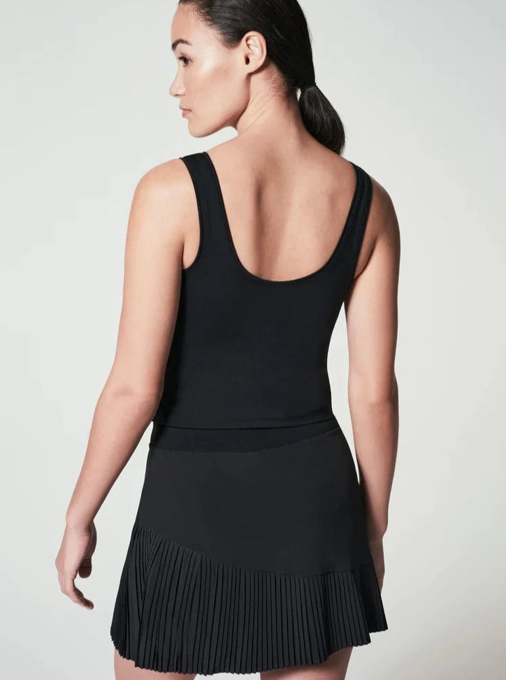 Spanx Get Moving Very Black Zip Front Easy Access Dress