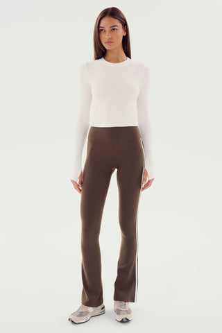 Splits59 Louise Rib Long Sleeve Crop - White