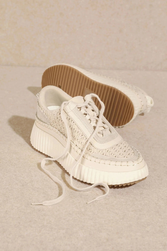 crochet cream sneaker