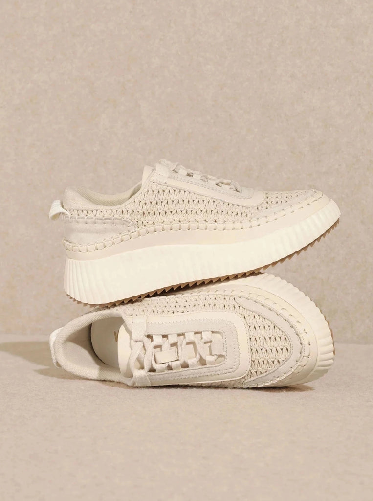 crochet cream sneaker