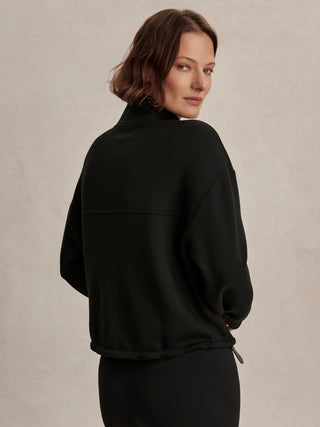 Varley Sian Cropped Half Zip Midlayer - Black
