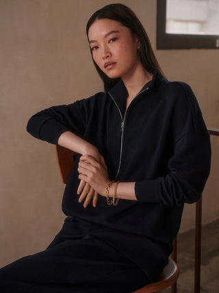 Varley Masie Longline Sweat - Navy