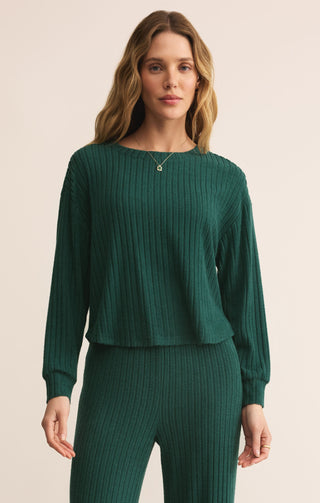 Z Supply Elfie Rib LS Top - Mistletoe