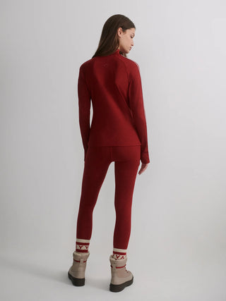 Varley Always Warm Mock Neck Baselayer - Red Dahlia Marl