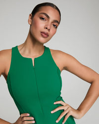 Spanx Get Moving Zip Front Racerback Dress - Field Green