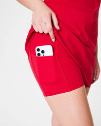 Spanx Get Moving Zip Front Racerback Dress - Spanx Red