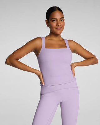 Spanx Cropped Square Neck Shelf Tank - Verbena