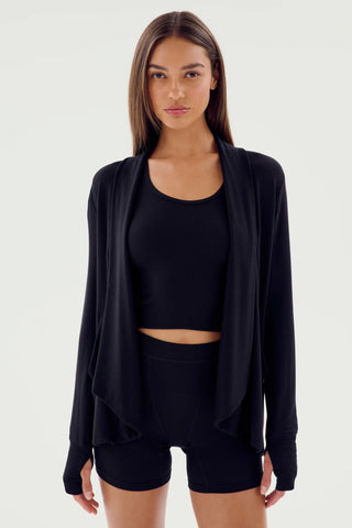 Splits59 Celine Fleece Cardigan - Black