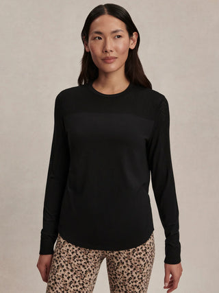 Varley Samia Seamless Long Sleeve Tea - Black