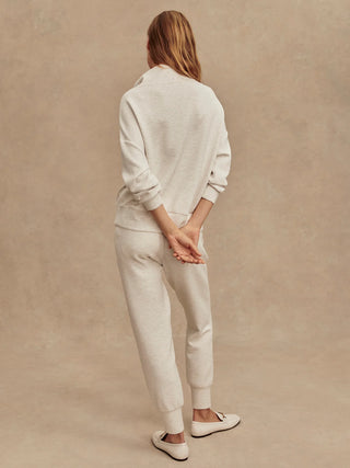 Varley Hawley Half Zip Sweat - Ivory Marl