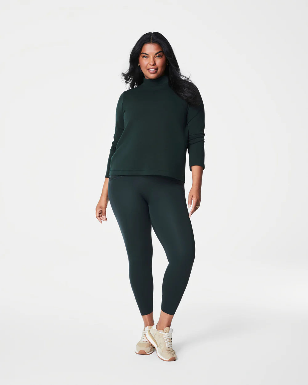 Spanx AirEssentials Mock Neck Top - Essex Green