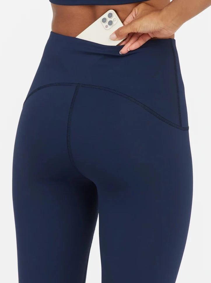 Spanx Booty Boost Active Leggings In Navy - Midnight Navy