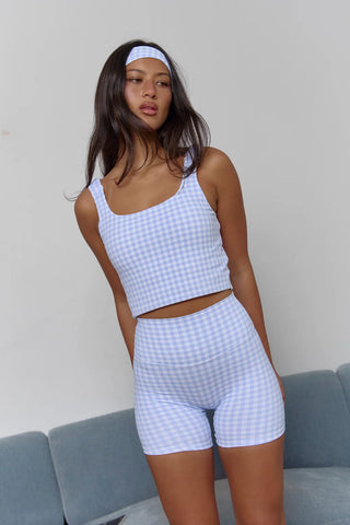 Astoria Luxe Balance Short - Blue Gingham