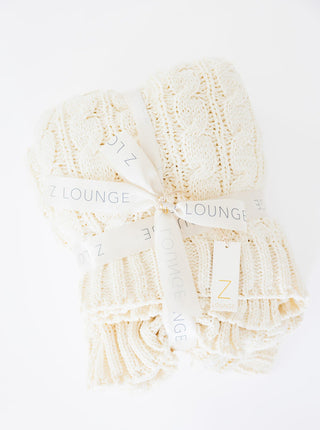 Z Supply Plush Cable Knit Blanket - Bone