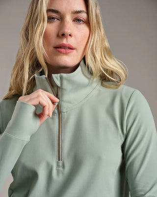 Rhone Course To Court 1/4 Zip - Pacific Green