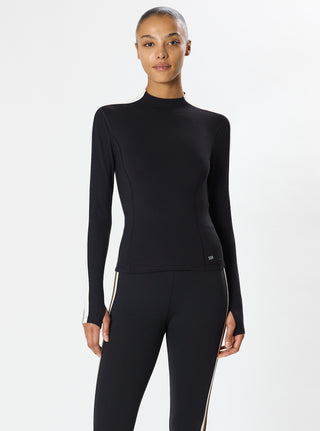 Splits59 Isabelle Airweight Lite Mock Neck - Black/Creme