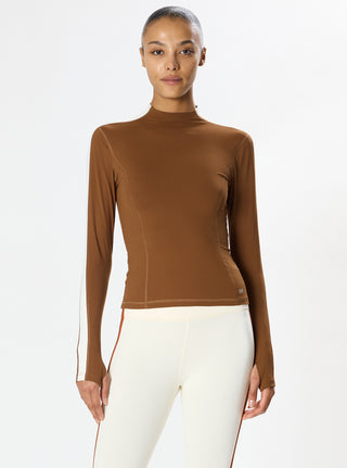 Splits59 Isabelle Airweight Lite Mock Neck - Toffee/Creme