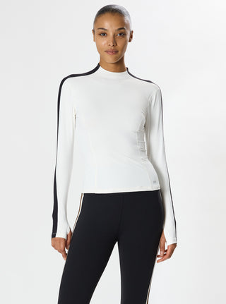 Splits59 Isabelle Airweight Lite Mock Neck - White/Black