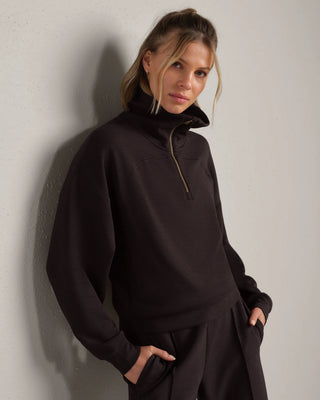 Rhone Dreamglow Track 1/2 Zip - Dark Espresso