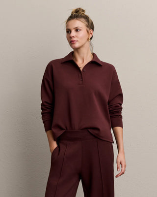 Rhone Dreamglow Polo Sweatshirt - Cherry Bark