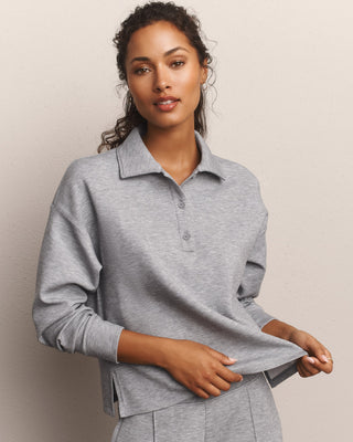 Rhone Dreamglow Polo Sweatshirt - Heather Gray