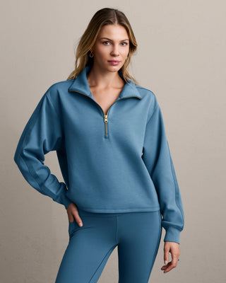 Rhone Dreamglow Track 1/2 Zip - Stellar Blue