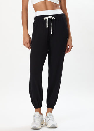 Splits59 Andie Dual Waist Sweatpant - Black/White