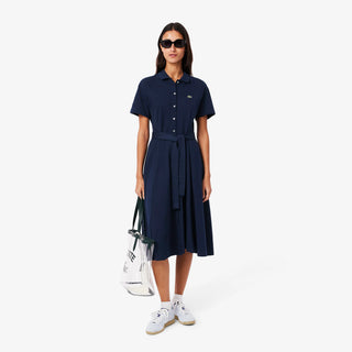 Lacoste Women's Flared Mini-Piqué Polo Dress - Navy