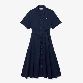 Lacoste Women's Flared Mini-Piqué Polo Dress - Navy