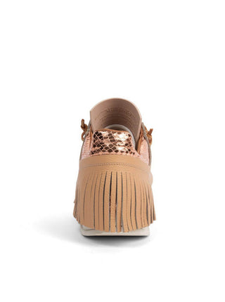 Esseutesse Leather Fringe Sneaker Nude