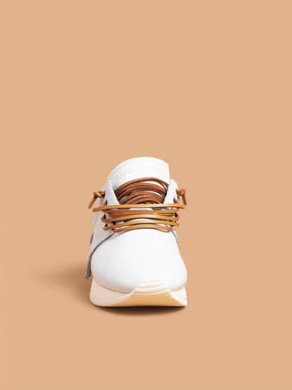 Esseutesse Leather Fringe Sneaker in White