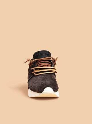 Esseutesse Suede Fringe Sneaker in Charcoal