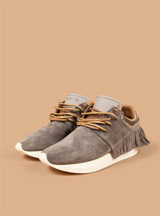 Esseutesse Suede Fringe Sneaker in Grey