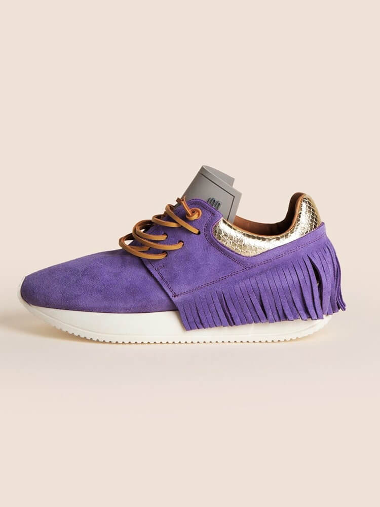 Esseutesse Suede Fringe Sneakers in Lavender