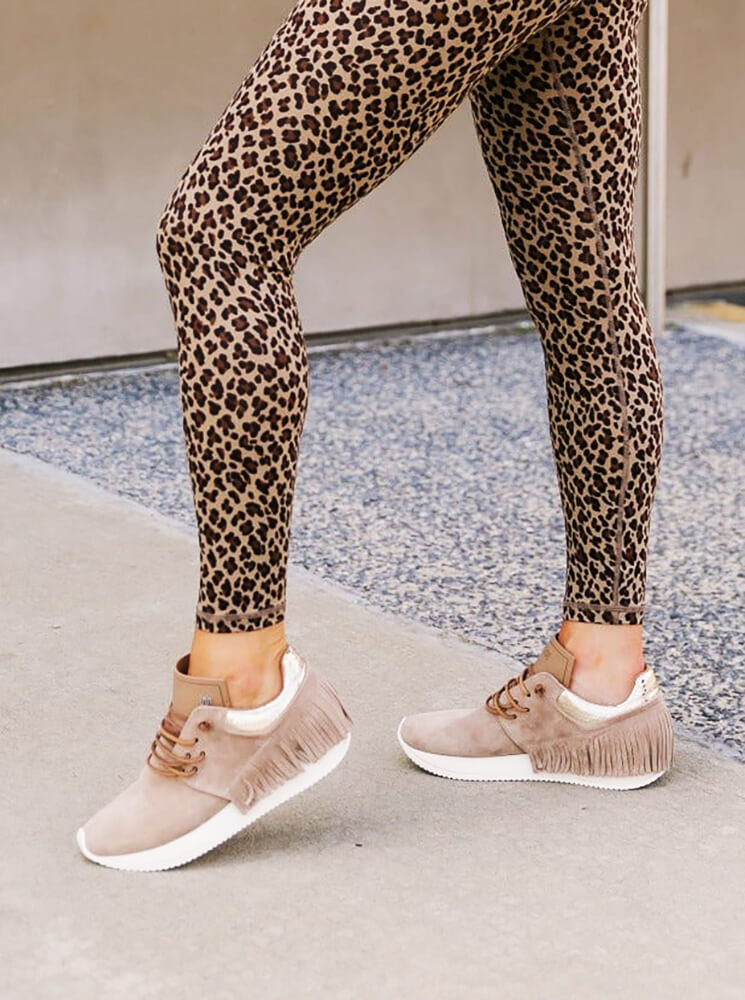Esseutesse Suede Fringe Sneaker in Beige 