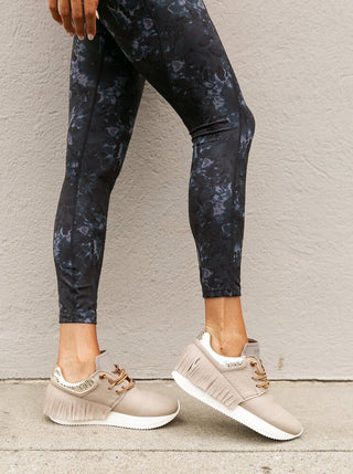 Esseutesse Leather Fringe Sneaker in Sand