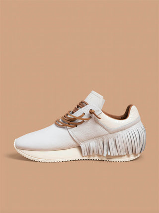 Esseutesse Leather Fringe Sneaker in White