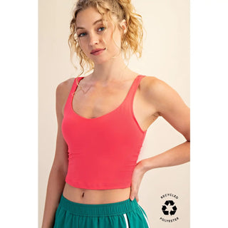 V-Neck Yoga Tank - Flamingo Pink