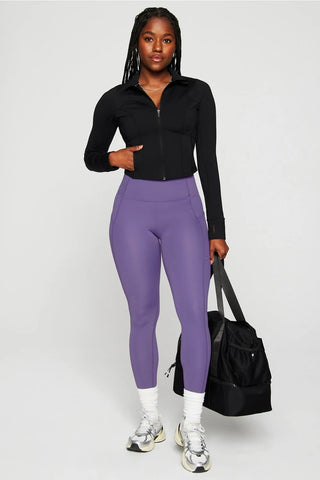 Fabletics Perfect Storm Cropped Train Jacket - Black