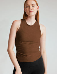 Beyond Yoga Featherweight Your Fit Shirred Tank - Bold Mocha Heather